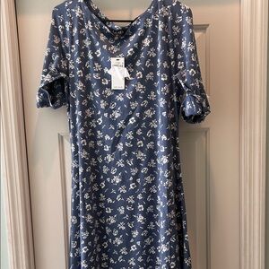 Lauren Ralph Lauren Blue Floral cuff Sleeve Dress Brand New With Tags